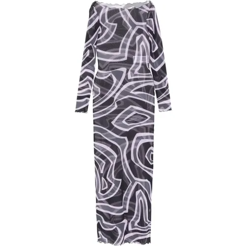 Maxi Dresses, female, , Size: S Abstract Print Long Sleeve Dress - Pucci - Modalova