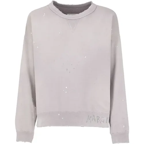 Sweatshirts, male, , Size: 2XL Lilac Cotton Sweatshirt Aw24 - Maison Margiela - Modalova