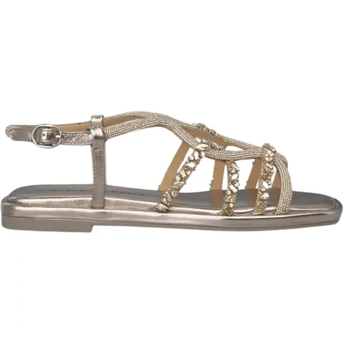 Rhinestone Braided Sandal , female, Sizes: 6 UK, 3 UK, 4 UK, 5 UK - Alma en Pena - Modalova