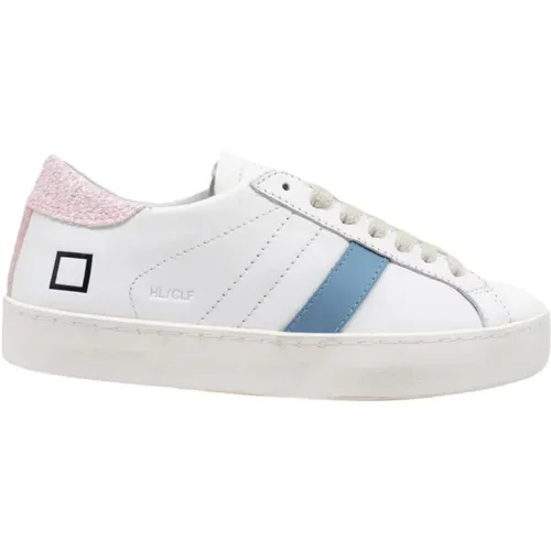Hill Low Calf Sneakers - Weiß Pink , Herren, Größe: 38 EU - D.a.t.e. - Modalova
