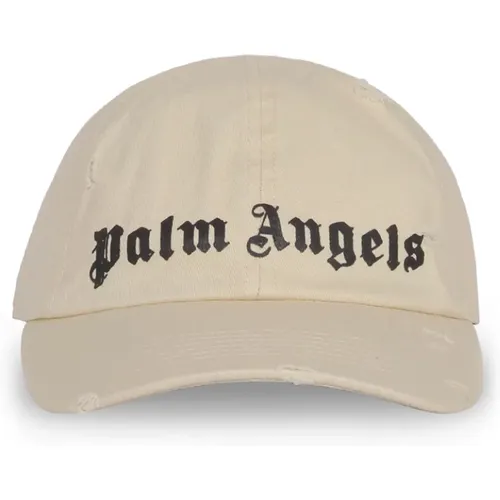 Caps, male, , Size: ONE SIZE Monogram Cap for Stylish Headwear - Palm Angels - Modalova