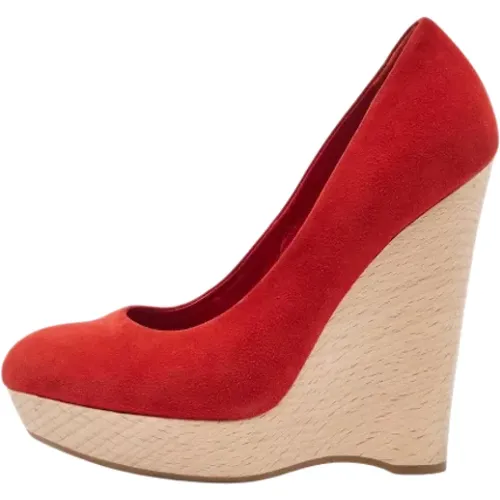 Pre-owned Pumps, female, , Size: 5 US Pre-owned Suede heels - Yves Saint Laurent Vintage - Modalova