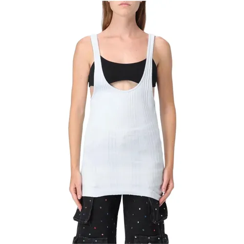 Sleeveless Tops, female, , Size: XS Ribbed Knit Tank Top - The Attico - Modalova