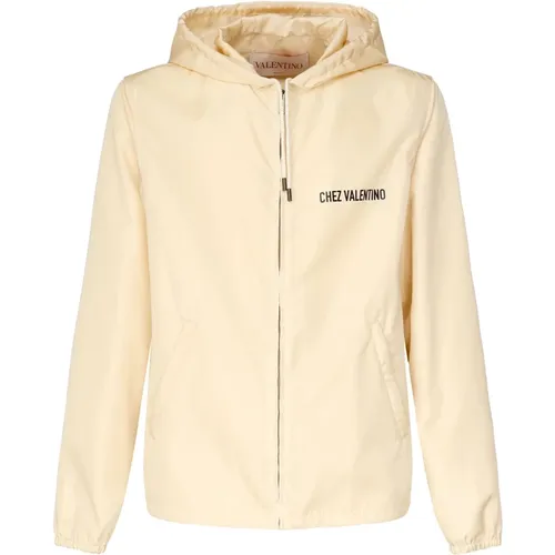 Zip-throughs, male, , Size: M Zip Front Jacket with Customised Hood - Valentino Garavani - Modalova