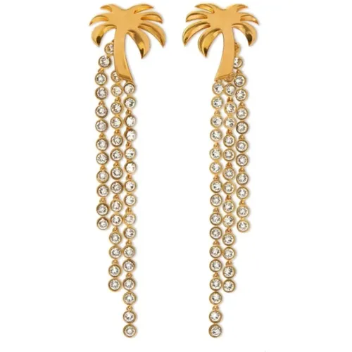 Earrings, female, , Size: ONE SIZE Palm Strass Earrings - Palm Angels - Modalova