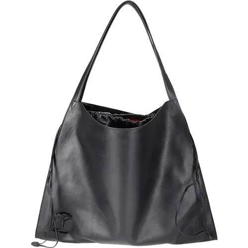 Leather Tote Bag with Drawstring Closure , female, Sizes: ONE SIZE - Christian Louboutin - Modalova