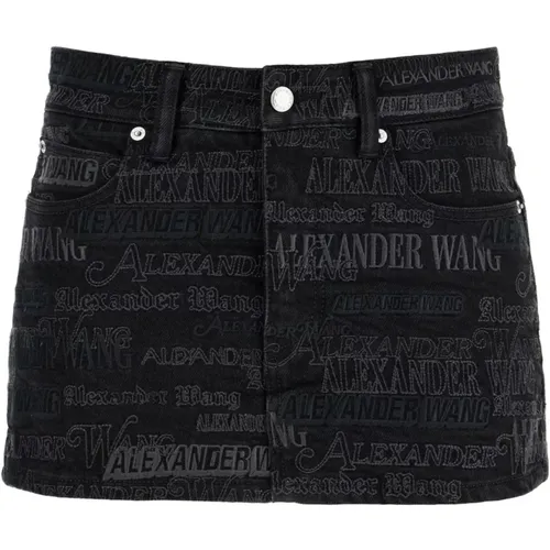 Bestickter Mini Rock , Damen, Größe: W27 - alexander wang - Modalova