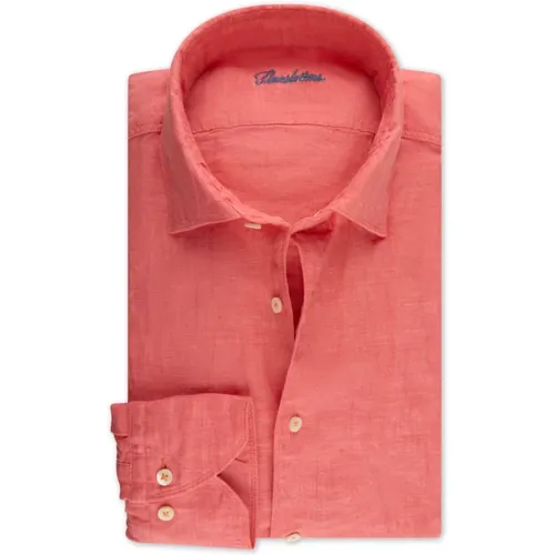 Casual Shirts, male, , Size: L Linen Slim Shirt - Stenströms - Modalova