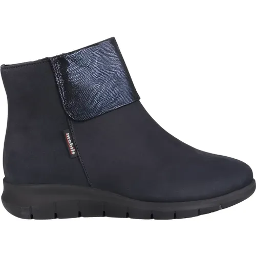 Warmgefütterter weiter Schaft Stiefelette - Blau , Damen, Größe: 40 1/2 EU - mephisto - Modalova