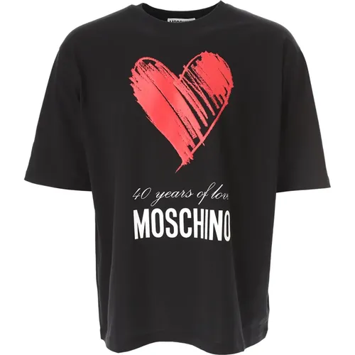 T-Shirts, male, , Size: 2XL 40 Years Love T-shirt - Moschino - Modalova