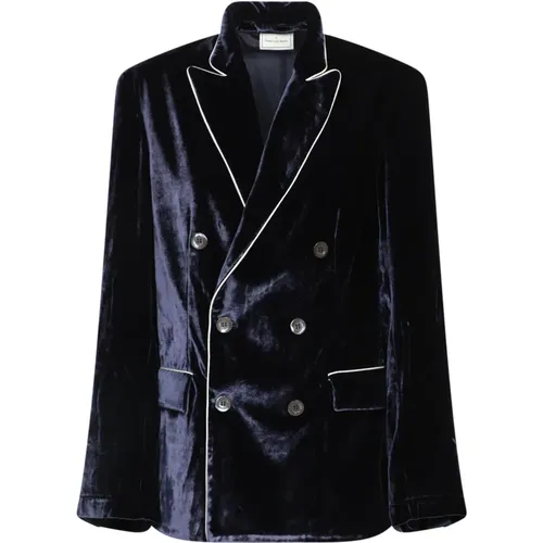 Blazers, female, , Size: M Dark Velvet Double-Breasted Jacket - Pierre-Louis Mascia - Modalova