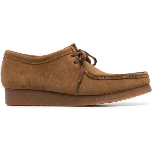 Braune Wildleder Schnürschuhe , Herren, Größe: 41 EU - Clarks - Modalova