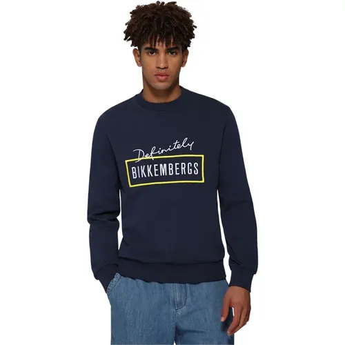 Navy Regular Pull Sweater , male, Sizes: M, S - Bikkembergs - Modalova