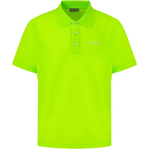 Polo Shirts, male, , Size: L Fluorescent Cotton Polo Shirt - Dior - Modalova