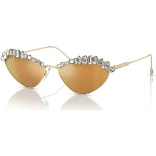 Gold Sunglasses for Everyday Use , female, Sizes: 55 MM - Swarovski - Modalova