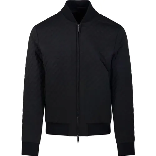 Bomber Jackets, male, , Size: L Nero Blouson Jacket - Emporio Armani - Modalova