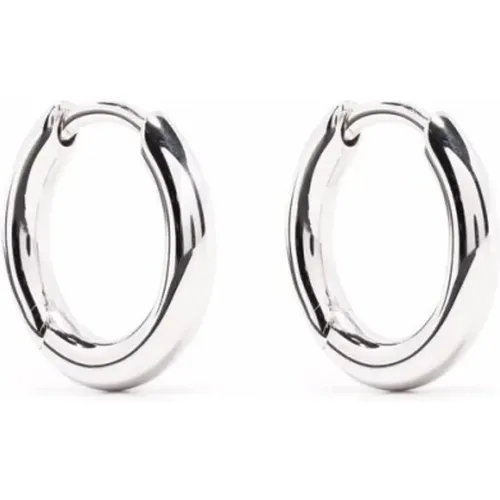 Earrings, male, , Size: ONE SIZE Sterling Silver Hoop Earrings Pair - Tom Wood - Modalova