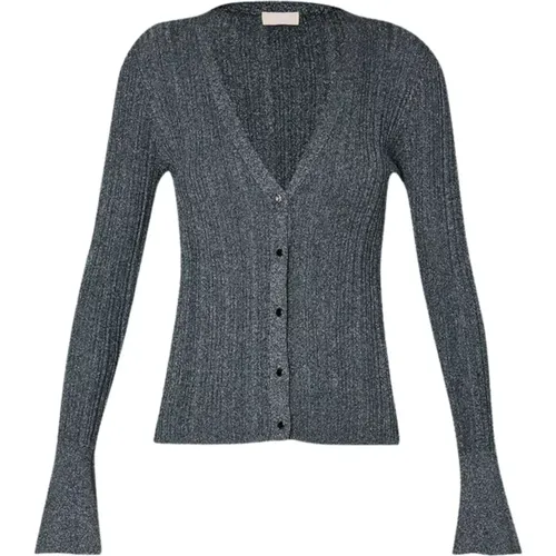 Anthrazit Lurex Cardigan Pullover , Damen, Größe: S - Liu Jo - Modalova