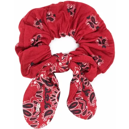 Red Bandana Print Scrunchie , female, Sizes: ONE SIZE - Saint Laurent - Modalova