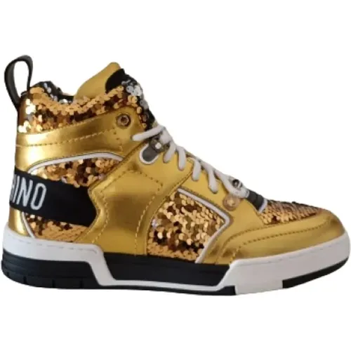 Sneakers, female, , Size: 9 US Golden Sneakers - Moschino - Modalova