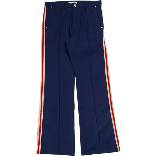 Wide Trousers, male, , Size: M Navy Cotton Drill Trouser - Wales Bonner - Modalova