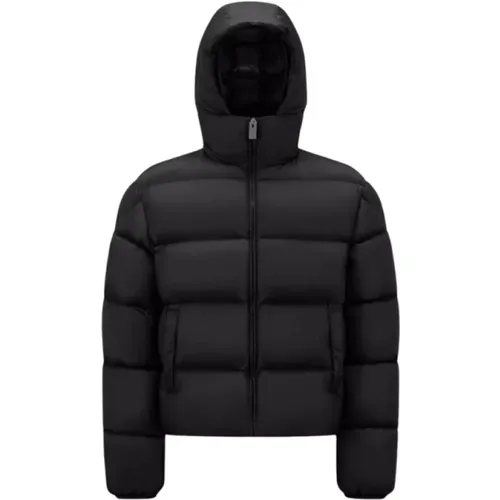 Down Jackets, male, , Size: 2XL Short Down Jacket with Hood, Nylon - Moncler - Modalova