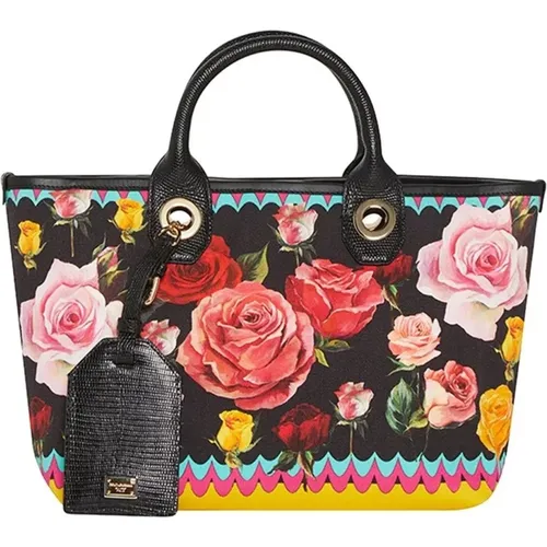 Flower-Print Tote Bag , female, Sizes: ONE SIZE - Dolce & Gabbana - Modalova