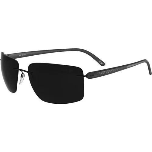 Sunglasses, male, , Size: ONE SIZE Carbon Sunglasses /Grey - Silhouette - Modalova