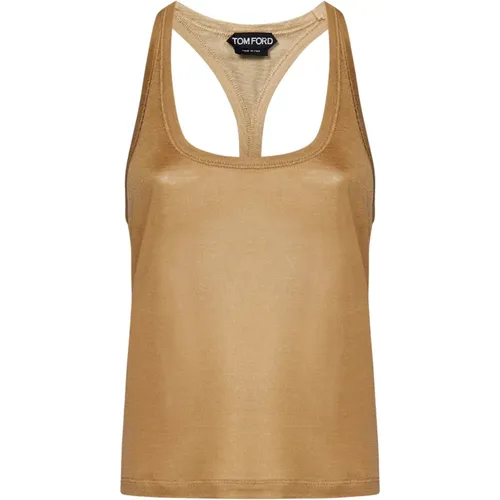 Golden Silk Tank Top Women's Fashion , female, Sizes: S - Tom Ford - Modalova