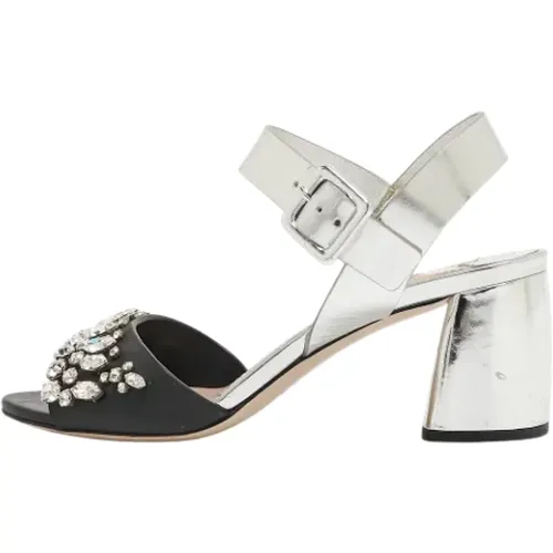 Pre-owned Leather sandals , female, Sizes: 2 1/2 UK - Miu Miu Pre-owned - Modalova