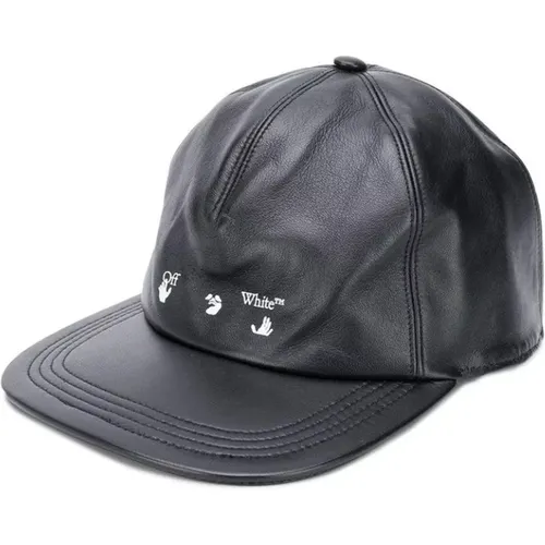 Leather Logo Hat , male, Sizes: ONE SIZE - Off White - Modalova