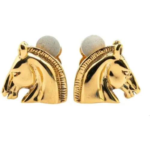 Pre-owned Jewellery, female, , Size: ONE SIZE Pre-owned Metal earrings - Hermès Vintage - Modalova