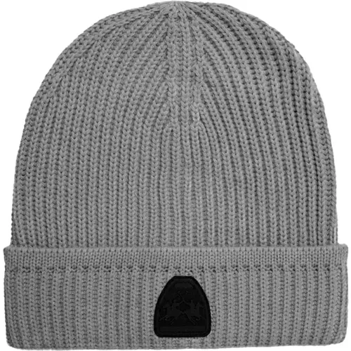 Beanies, male, , Size: ONE SIZE Ribbed Beanie in Stylish Grey Color - LA MARTINA - Modalova