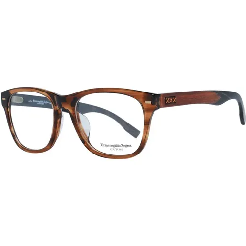 Glasses, male, , Size: ONE SIZE Rectangle Plastic Optical Frames - Ermenegildo Zegna - Modalova