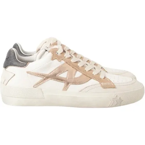 Vintage Leather Sneakers with Gold Details , female, Sizes: 3 UK, 4 UK, 7 UK - Ash - Modalova