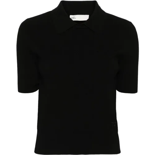 Ribbed Knit Polo Shirt , female, Sizes: M - TORY BURCH - Modalova