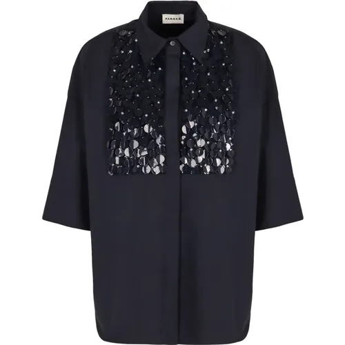 Shirts, female, , Size: S Sequin Embellished Cotton Shirt - P.a.r.o.s.h. - Modalova