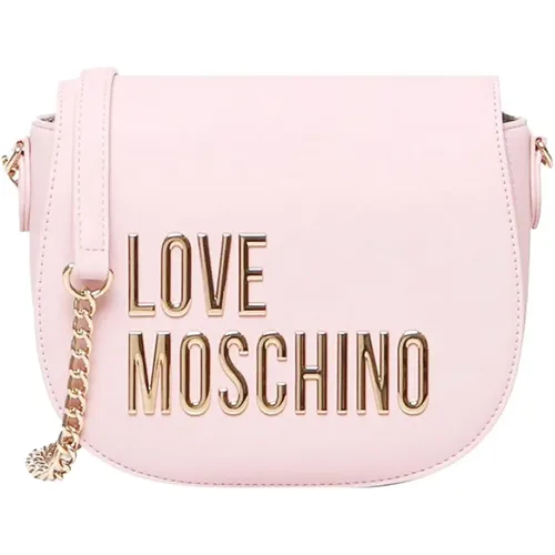 Rosa Umhängetasche mit Goldenen Details - Moschino - Modalova