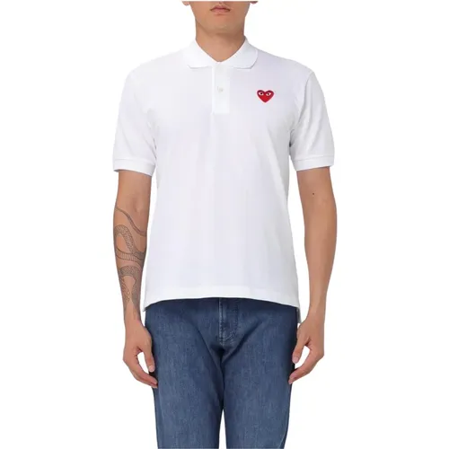 Polo Shirts, male, , Size: M Heart Logo Polo Shirt - Comme des Garçons Play - Modalova