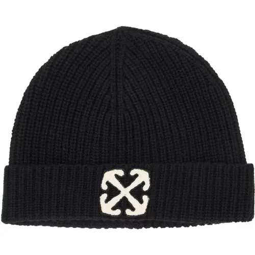 Pfeil Logo Woll Beanie Hut , Herren, Größe: ONE Size - Off White - Modalova