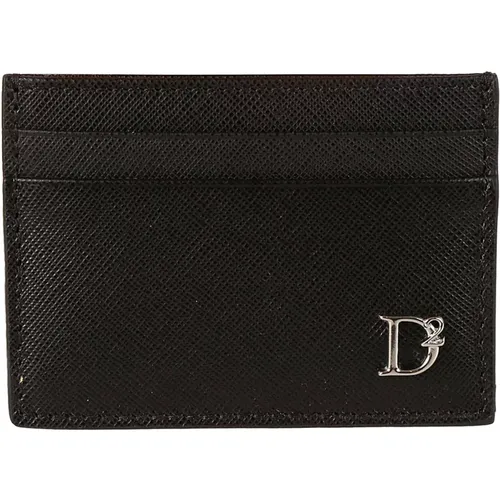 Schwarze Brieftasche mit Kreditkartenhalter , Herren, Größe: ONE Size - Dsquared2 - Modalova