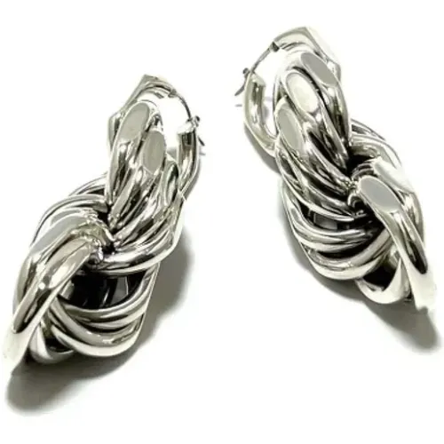 Pre-owned Jewellery, female, , Size: ONE SIZE Pre-owned Silver earrings - Bottega Veneta Vintage - Modalova