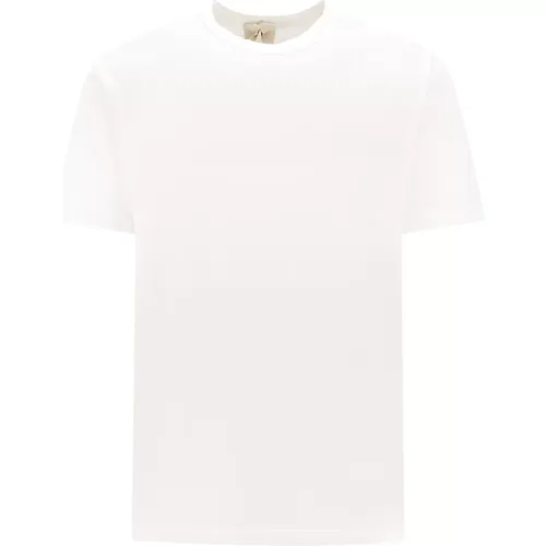 Weißes Rundhals-T-Shirt , Herren, Größe: L - Ten C - Modalova