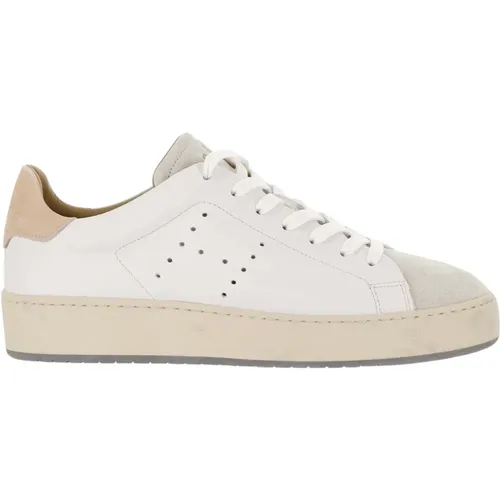 Leder Sneakers Vorne Schnürung Perforierte Seite , Damen, Größe: 36 1/2 EU - Hogan - Modalova