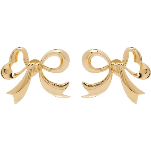 Gold Bow Earrings , female, Sizes: ONE SIZE - Nina Ricci - Modalova