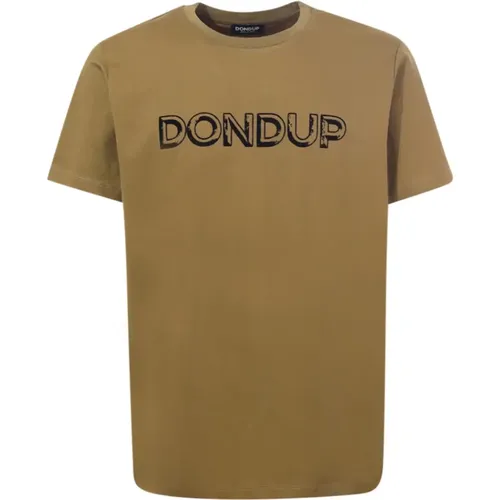 T-Shirts, male, , Size: S Military Crew-neck T-shirt with Logo - Dondup - Modalova