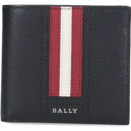 Wallets & Cardholders, male, , Size: ONE SIZE Hammered Leather Wallet - Bally - Modalova