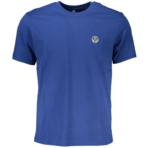 Blau Baumwolle Logo T-Shirt , Herren, Größe: L - North Sails - Modalova