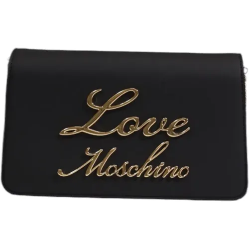 Schwarze Schultertasche mit Reißverschluss - Love Moschino - Modalova