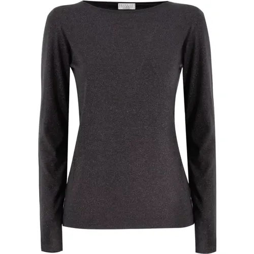 Cashmere Knitwear, female, , Size: L Stone Cashmere Sweater Knitwear - BRUNELLO CUCINELLI - Modalova